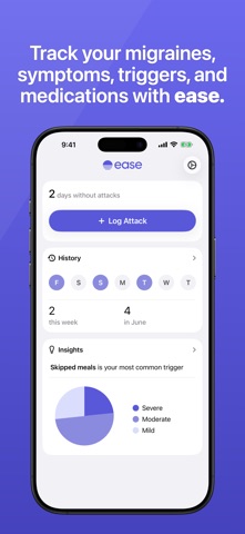 Ease - Migraine Tracker iPhone screenshot