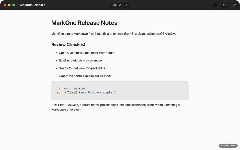 MarkOne screenshot