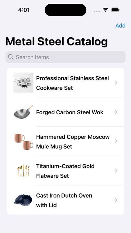 Metal Steel Items Catalog