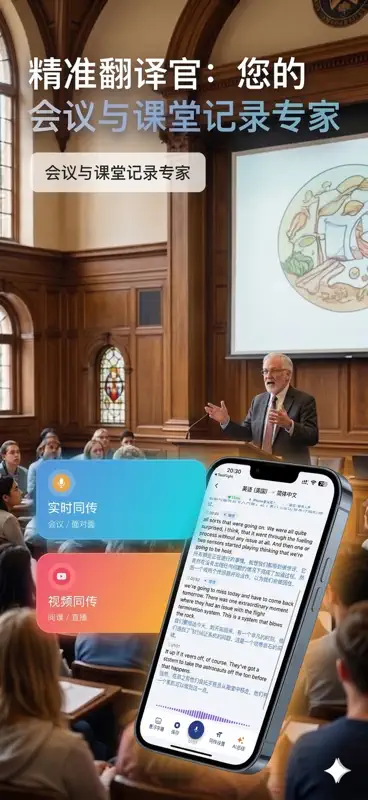 精准翻译官｜录音实时转文字，AI同传翻译，准确率达99% screenshot 2 of 4