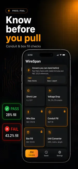 WireSpan: Conduit Fill Calc screenshot 4