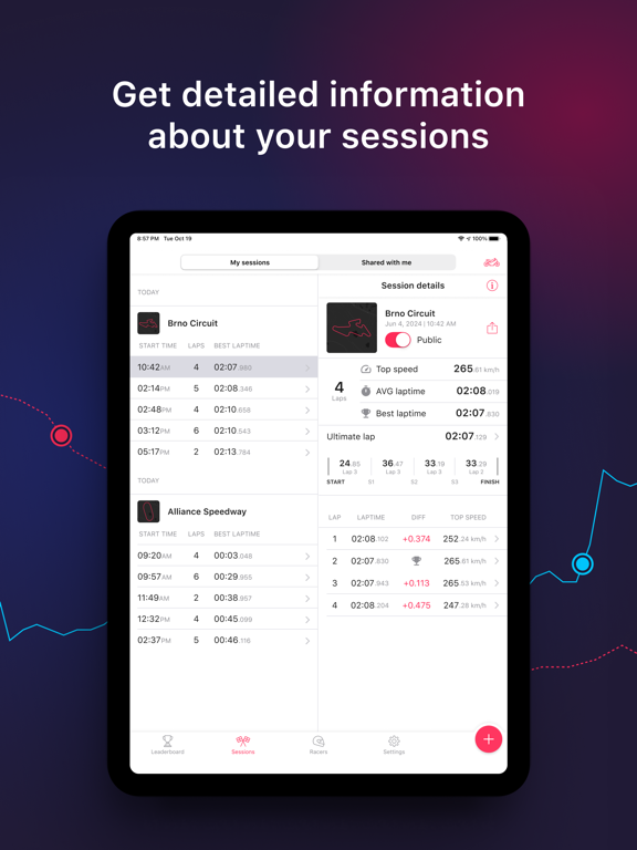 LapSnap iPad screenshot 4 - Sports app