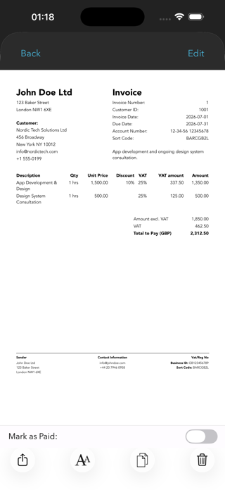 Invoice Template Pro Screenshot 9 of 10