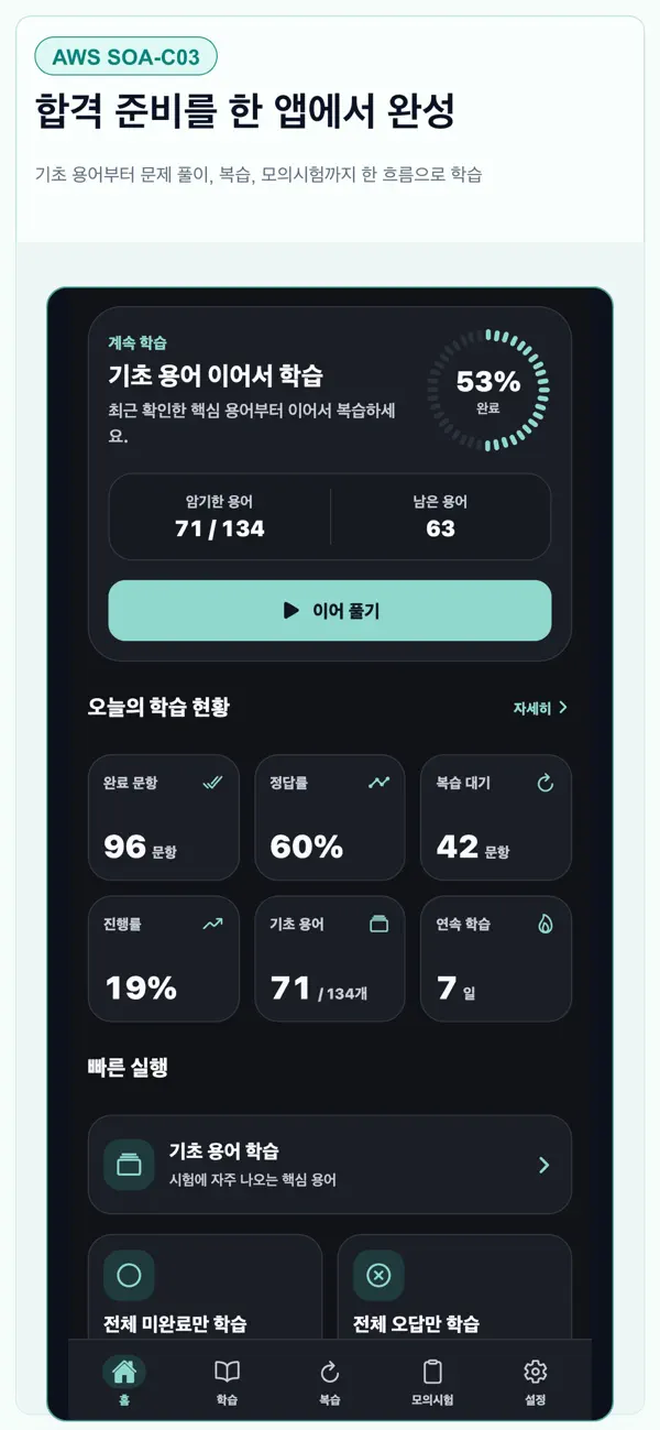 Screenshot #1 pour AWS SOA CloudOps Engineer 문제풀이