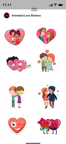 Animated Love Stickers! iPhone screenshot