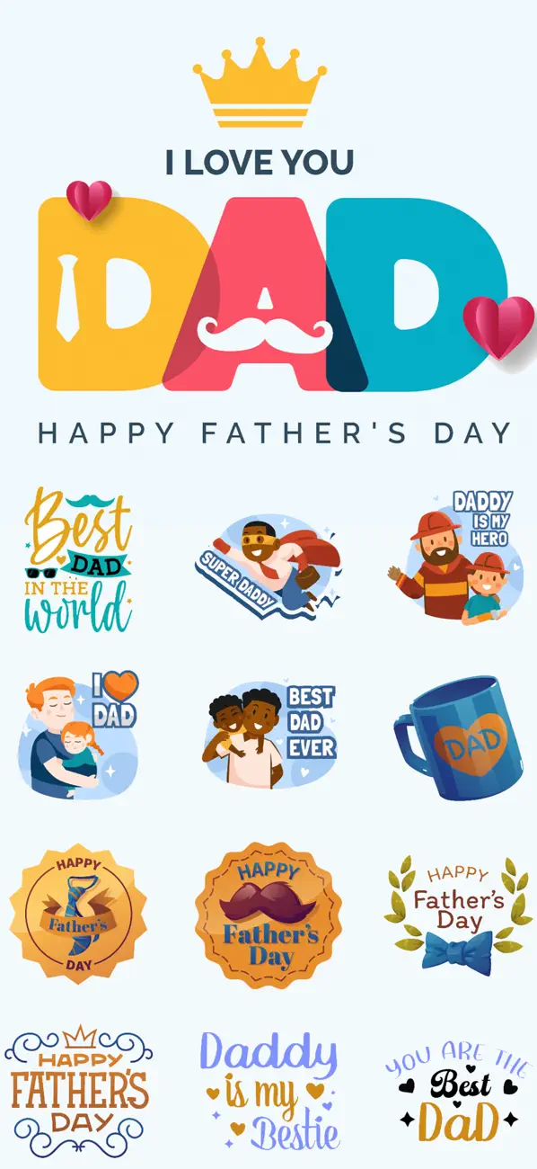 Screenshot #1 pour Father's Day Stickers & Quotes