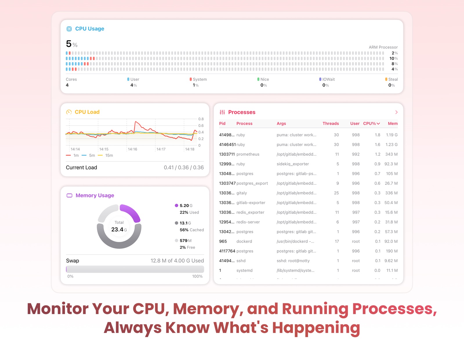 SwiftServer - Monitoring & SSH ipad screenshot 3
