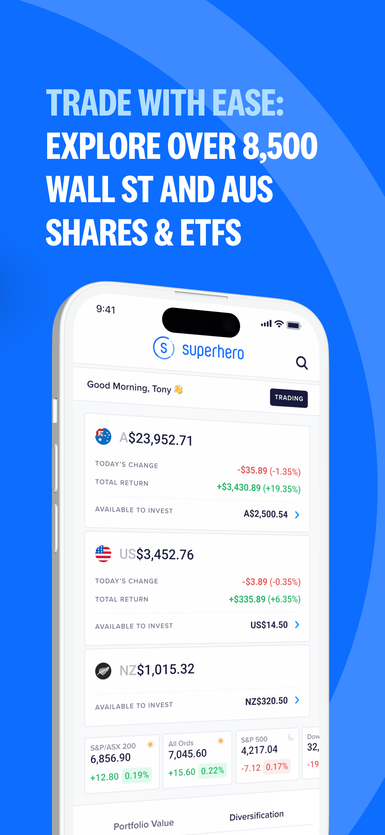 Superhero | Aussie & US Shares