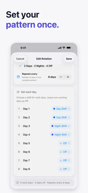 My Shift Work Calendar screenshot 2