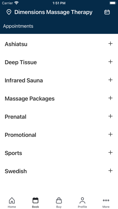 Dimensions Massage Therapy Screenshot
