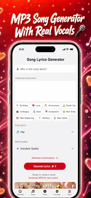 Songly: AI Songs & Greetings screenshot 2