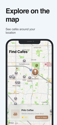 Coffee Hunter: Nearby Cafes iPhone screenshot