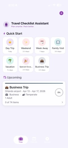 Travel Checklist Assistant Screenshot 2 of 8