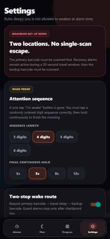 Wakebound: Barcode Alarm iPhone screenshot
