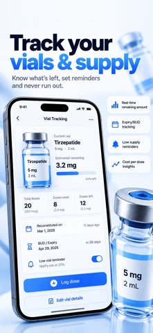 Peptide Tracker: VialClock Screenshot 4 of 7