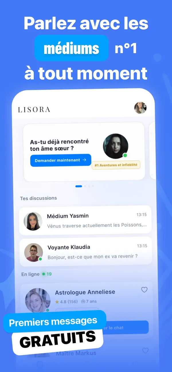 Screenshot #2 pour Lisora: Chat avec des Voyants