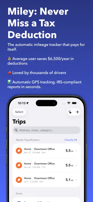 Miley: Mileage Tracker screenshot 1