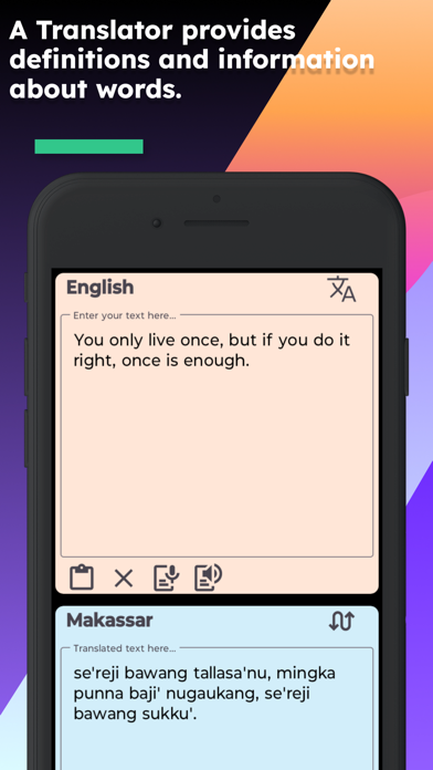 English Makassar Translator Screenshot