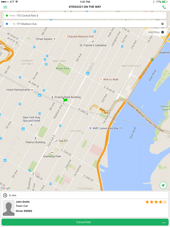 G4 Car Service iPad screenshot 4 - Navigation app