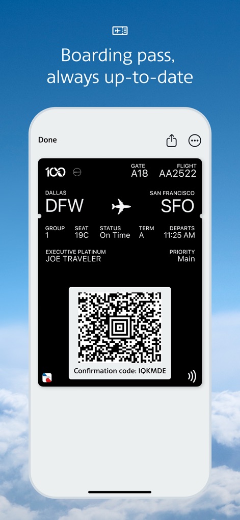 American Airlines - Digital Boarding Pass