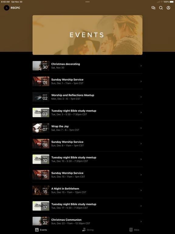 Rock Solid Church PC iPad screenshot 1 - Education app