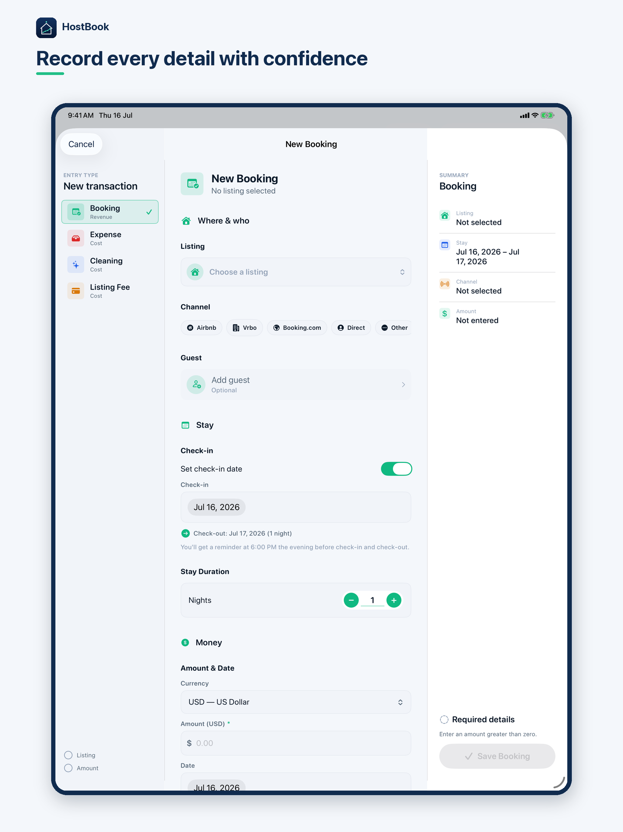 HostBook - Rental Finance screenshot 9