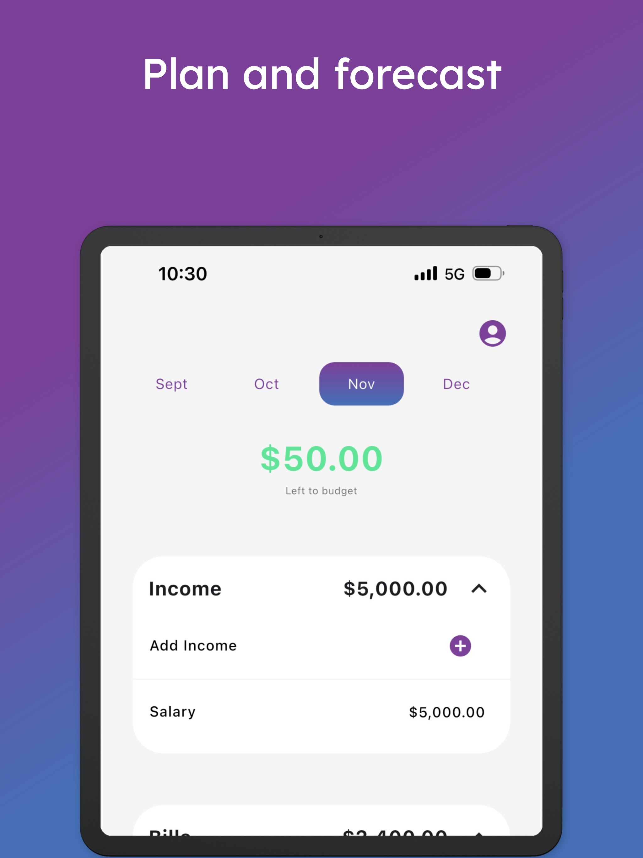 Tap Money Budgeting
