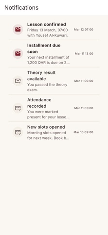 Al Rayah Driving School iPhone screenshot