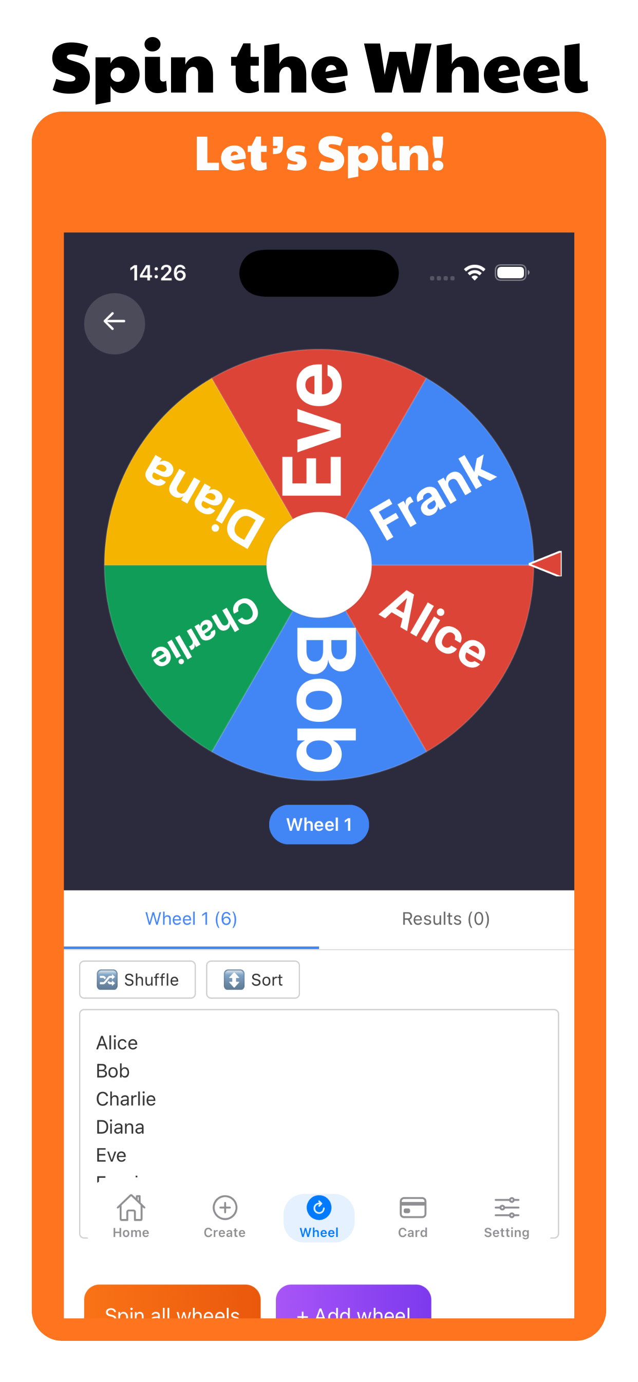 Wheel of Names: Random Name