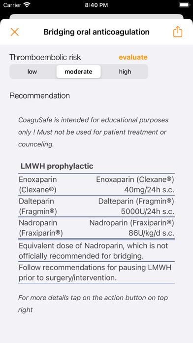 CoaguSafe - Anticoagulant Screenshot