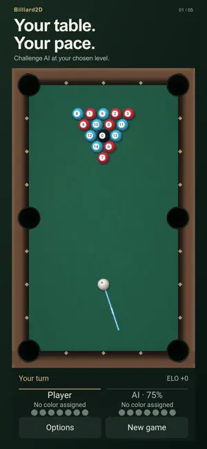 Billiard2D: Pool & Practice screenshot 1