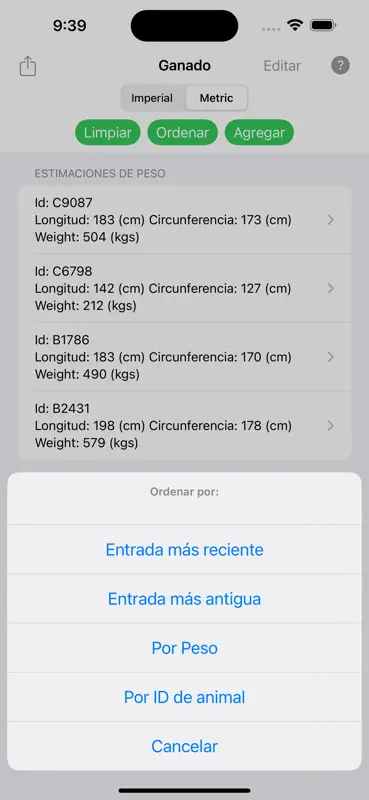 Calculadora de peso de Ganado screenshot 4 of 4