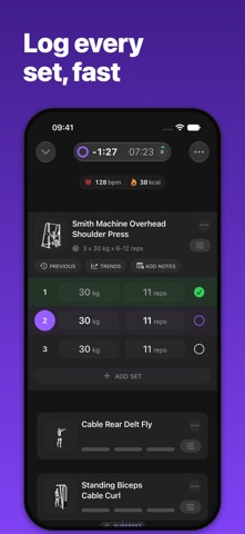 Steady: Gym Log & Planner screenshot