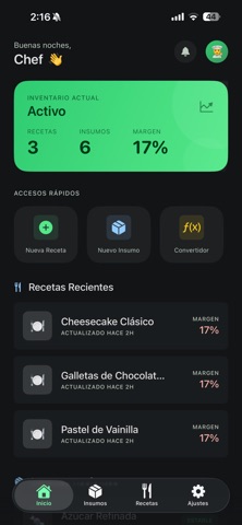 Recetas&CostosPlus iPhone screenshot