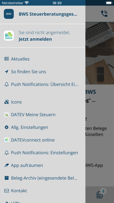 BWS-Steuer-Digital Screenshot