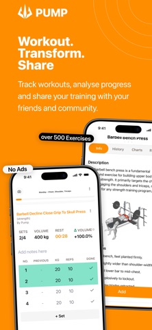 Pump: Gym Workout Tracker Screenshot 1 of 6