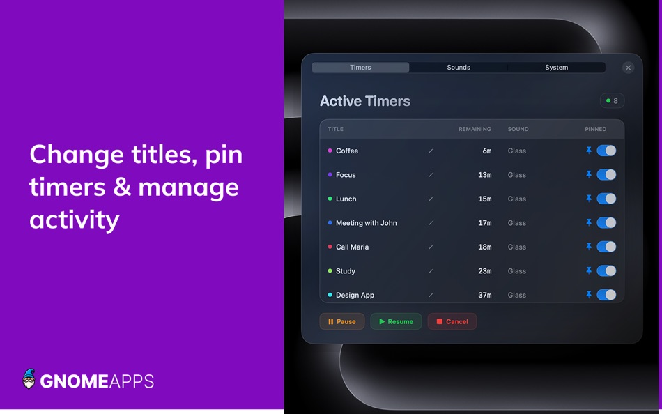 #4. Liquid Timer (macOS) 由: Sreehari Sreekantan Nair