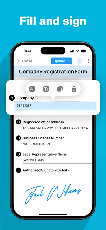 Fill & Sign Documents App, PDF screenshot 1 of 6