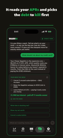BHarv: Net Worth & AI Coach screenshot