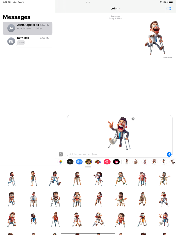 Screenshot #5 pour Happy Crutches Man Stickers