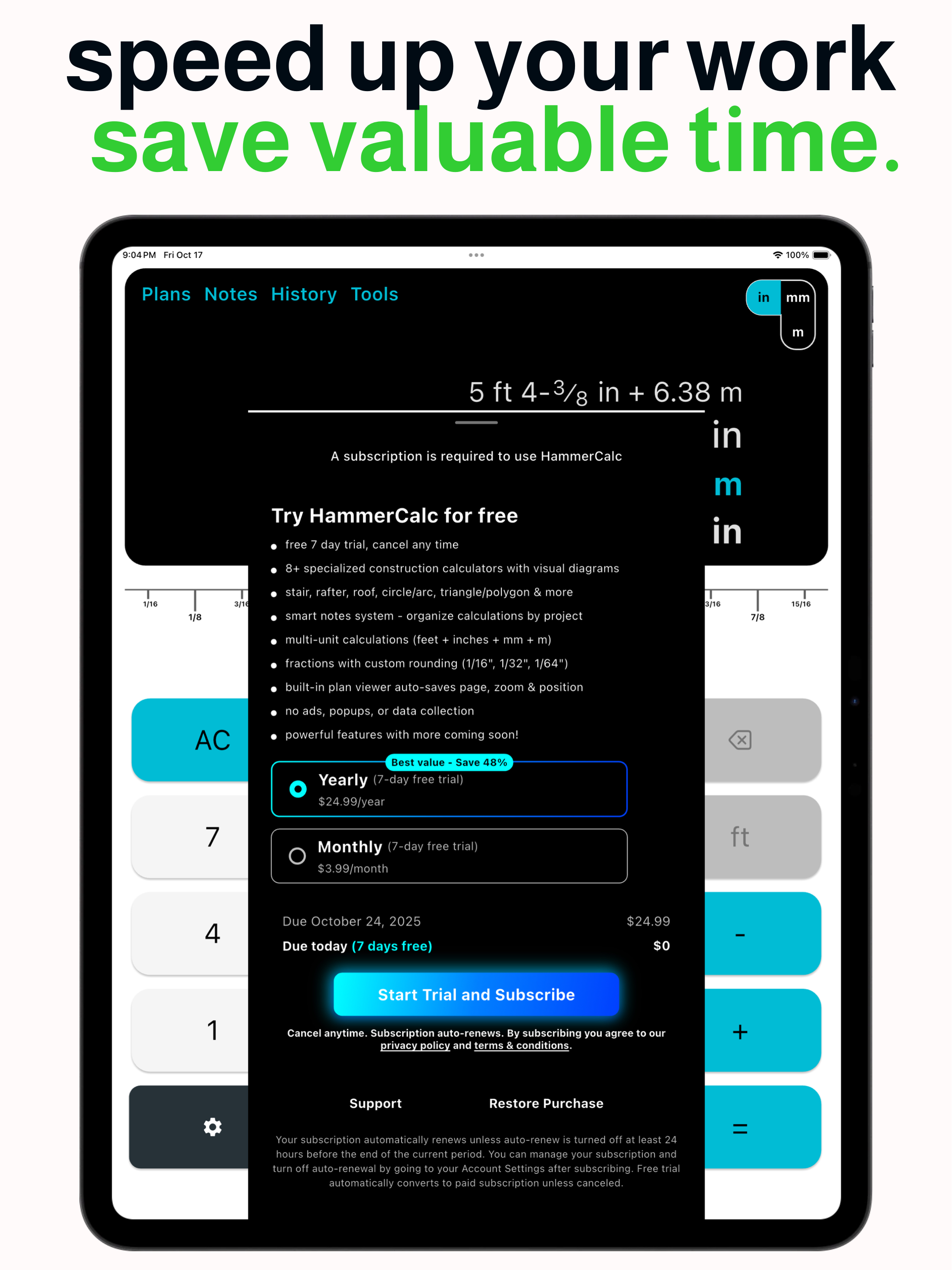Hammer Construction Calculator screenshot 8