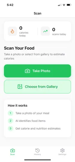 CalorieCam Pro iPhone Ekran Görüntüsü 1
