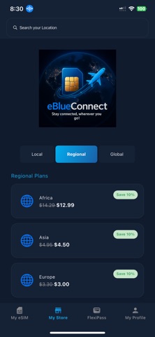 eBlueConnect: eSIM & Flexipass screenshot