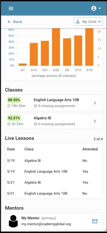 iCademy Portal iPhone screenshot