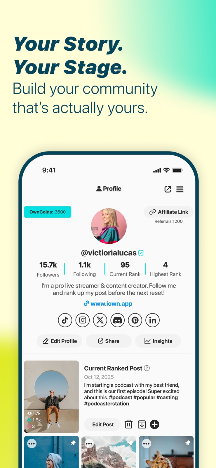 Own. - Post. Go Viral. Repeat. iphone screenshot 2