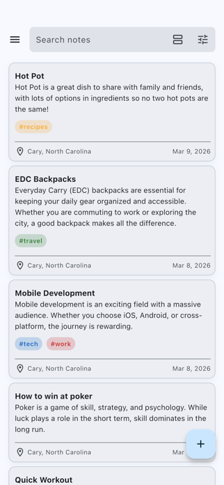 MemNote: Context-Aware Memory Screenshot 1 of 6