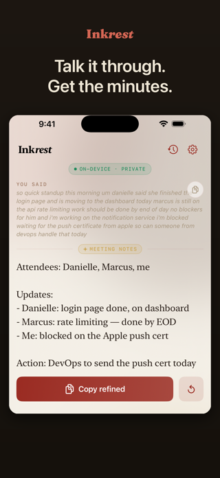 Inkrest: Private Dictation Screenshot 3 of 8