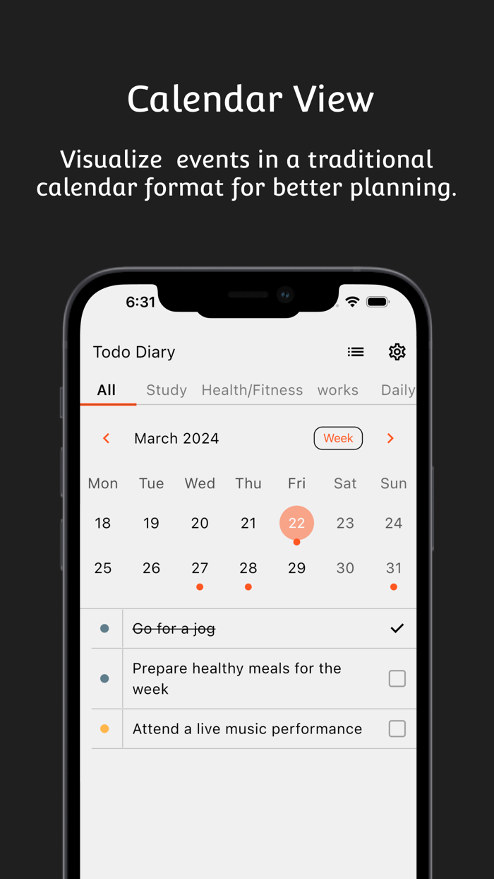 todo diary - simple todo list