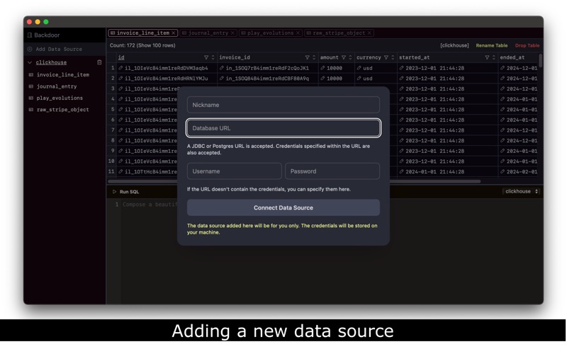 Backdoor Database Tool screenshot