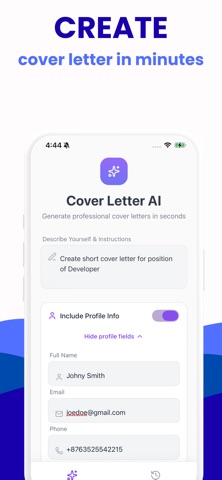 Cover Letter Creator - Get Job iPhone screenshot